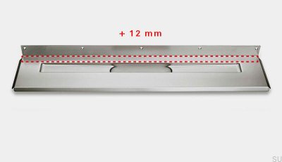 Drain linéaire 1004 1000 Bride arrière décalée 12 mm Mur Acier