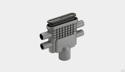 Module de drainage avec sortie verticale 75 mm avec siphon amovible et quatre raccords latéraux