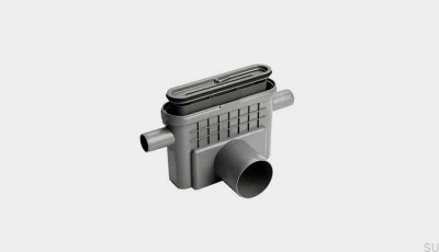 Module de drainage avec sortie horizontale 75 mm avec siphon amovible et deux raccords latéraux