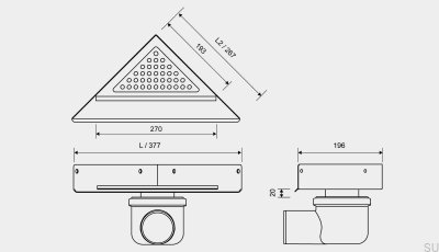Drain d'angle en acier