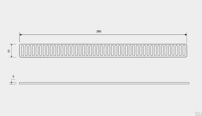 Grille de drainage ClassicLine Colonne 280 Acier Brossé