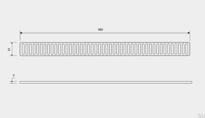 Grille de drainage ClassicLine Colonne 560 Acier brossé