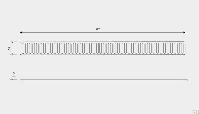 Grille de drainage ClassicLine Colonne 660 Acier brossé