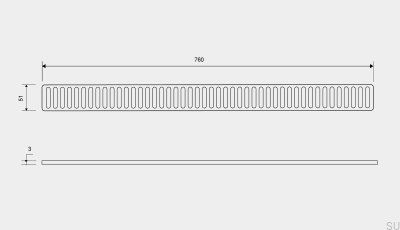 Grille de drainage ClassicLine Colonne 760 Acier brossé