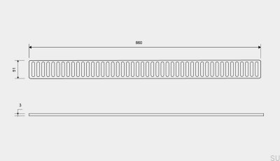 Grille de drainage ClassicLine Colonne 860 Acier brossé