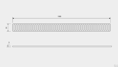 Grille de drainage ClassicLine Colonne 1160 Acier brossé
