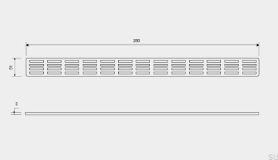 Grille de drainage ClassicLine Stripe 280 en acier brossé