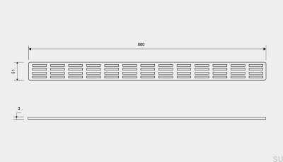 Grille de drainage ClassicLine Stripe 660 Acier brossé