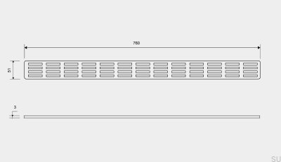 Grille de drainage ClassicLine Stripe 760 Acier brossé