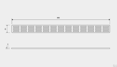 Grille de drainage ClassicLine Stripe 960 Acier brossé
