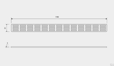Grille de drainage ClassicLine Stripe 1160 Acier brossé