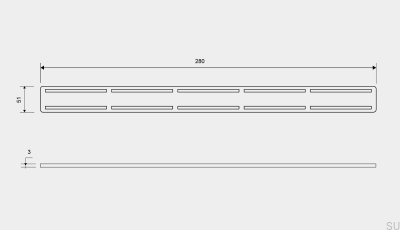 Grille pour drain ClassicLine Anniversario 280 Acier Brossé