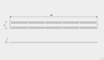 Grille pour drain ClassicLine Anniversario 860 Acier brossé