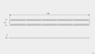 Grille pour drain ClassicLine Anniversario 1160 Acier brossé
