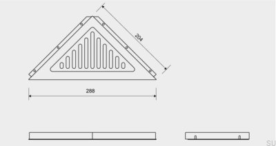 Étagère de douche d'angle triangulaire ClassicLine Column en acier brossé