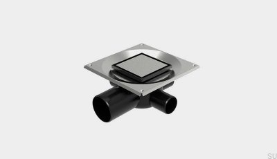 Bonde carrée HighLine Custom avec sortie horizontale 75 mm et raccords latéraux