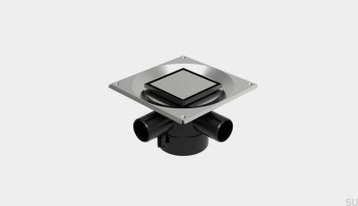 Bonde carrée HighLine Custom avec sortie verticale 110 mm et raccords latéraux