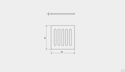 Grille ClassicLine Column 88 pour siphon carré