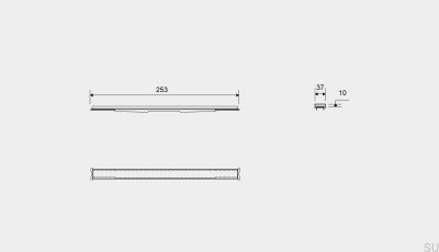 Panneau à cassette pour siphon linéaire HighLine 253 10 Acier brossé