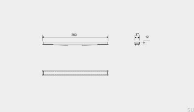 Panneau à cassette pour siphon linéaire HighLine 253 12 Acier brossé