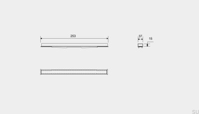 Panneau à cassette pour siphon linéaire HighLine 253 15 Acier brossé