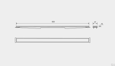 Panneau à cassette pour siphon linéaire HighLine 633 10 Acier brossé