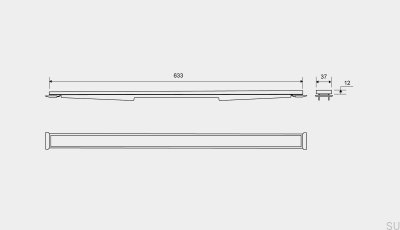 Panneau à cassette pour siphon linéaire HighLine 633 12 Acier Brossé