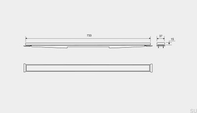 Panneau à cassette pour siphon linéaire HighLine 733 15 Acier brossé