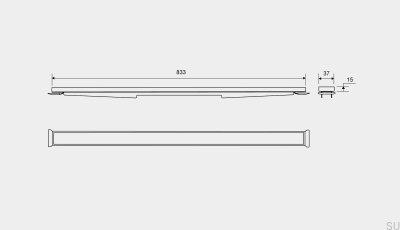 Panneau à cassette pour siphon linéaire HighLine 833 15 Acier brossé
