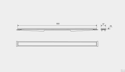 Panneau à cassette pour siphon linéaire HighLine 933 10 Acier brossé