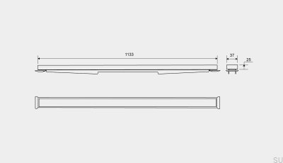 Panneau à cassette pour siphon linéaire HighLine 1133 25 Acier brossé