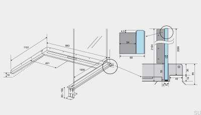 Drain linéaire en acier ShowerLine 963 1000 à droite
