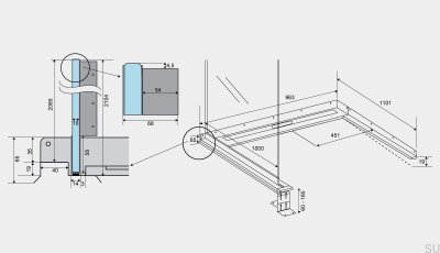 Drain linéaire en acier ShowerLine 963 1000 à gauche