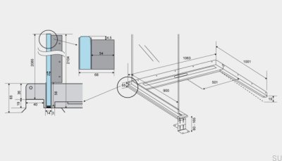 Drain linéaire en acier ShowerLine 1063 900 à gauche