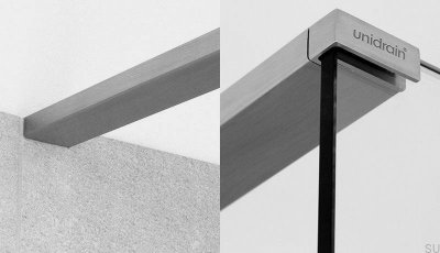 Rail supérieur droit GlassLine en acier brossé