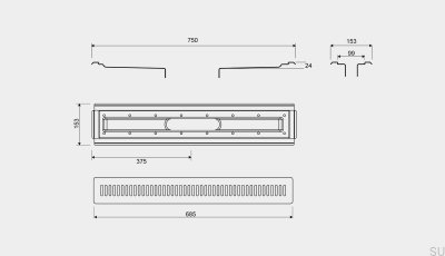 Kit de drainage pour sols en vinyle 4004 700 Acier