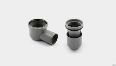 Module de drainage d'angle avec sortie horizontale 75 mm avec siphon amovible