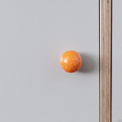 Bouton de meuble en bois Ren Melange Orange & White 35, hêtre