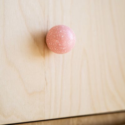 Bouton de meuble Ren Melange Rose & Blanc 35 Bois Hêtre
