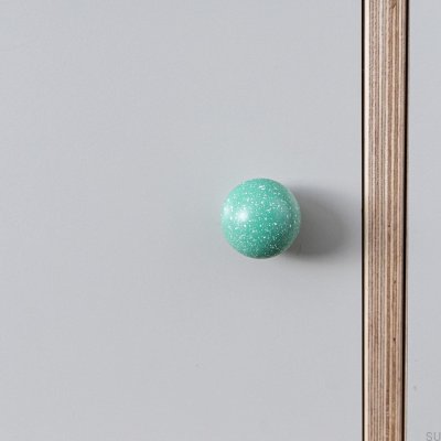 Bouton de meuble en bois Ren Melange Light Green & White 35, hêtre