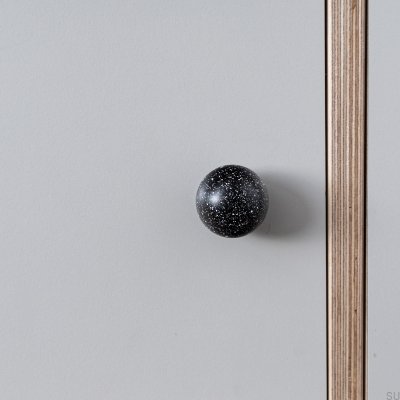 Bouton de meuble Ren Melange Noir & Blanc 35 Bois Hêtre