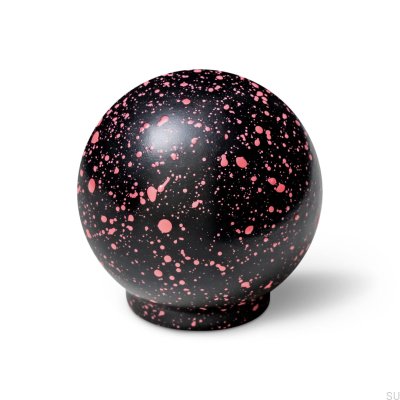 Bouton de meuble Ren Melange Noir & Rose Foncé 35 Bois Hêtre