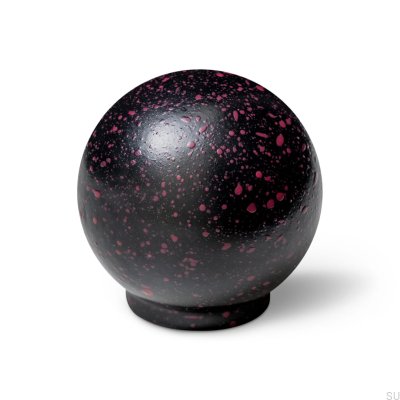 Bouton de meuble Ren Melange Noir & Rouge Vin 35 Bois Hêtre