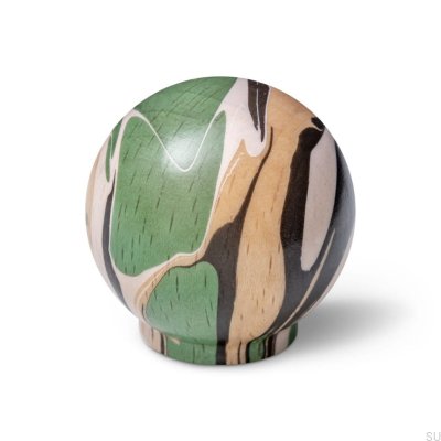 Bouton de meuble Ren Espresso Rich Green 35 en bois de hêtre