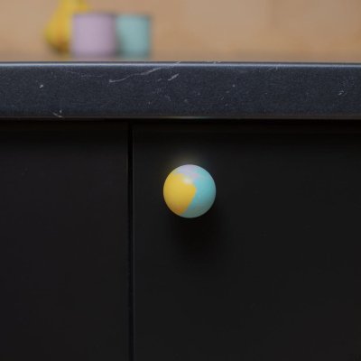 Bouton de meuble Ren Funky Jaune 35 Bois Hêtre