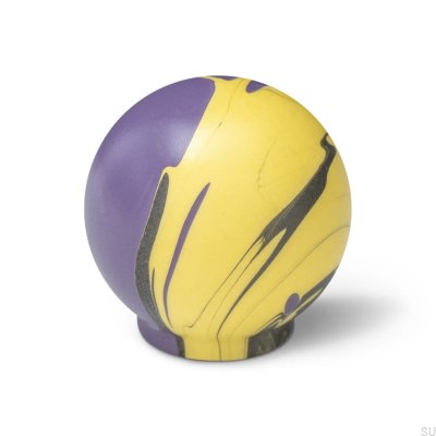 Bouton de meuble Ren Violet Moon 35 Bois Hêtre