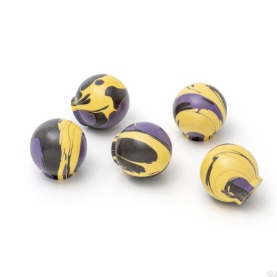 Bouton de meuble Ren Violet Moon 35 Bois Hêtre