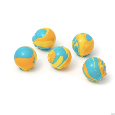 Bouton de meuble Ren Chari Blue 35 en bois de hêtre