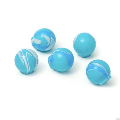 Bouton de meuble Ren Just Blue 35 en bois de hêtre