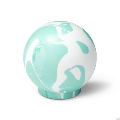 Bouton de meuble Ren Blanc Aqua Vert 35 Bois Hêtre